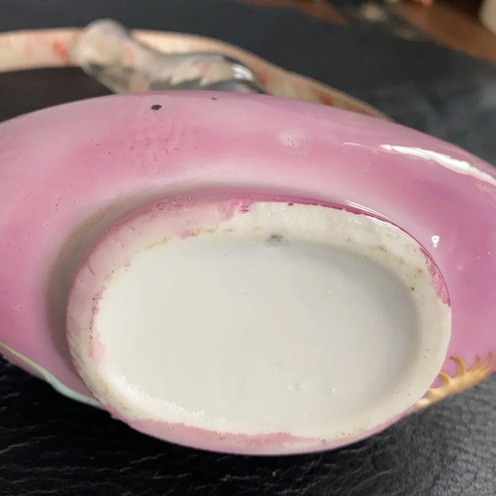 . Vintage Pink Ceramic Oil Lamp Lantern - Washington D.C. Souvenir